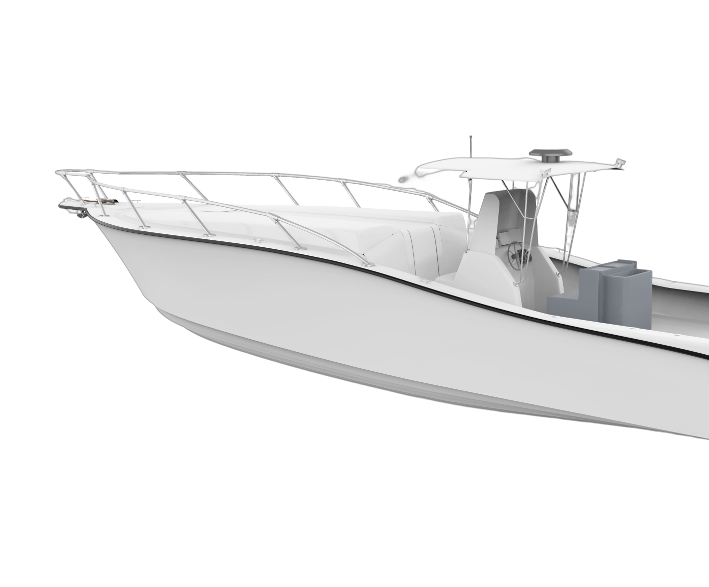 Center Console With Boat 3D Rendering
